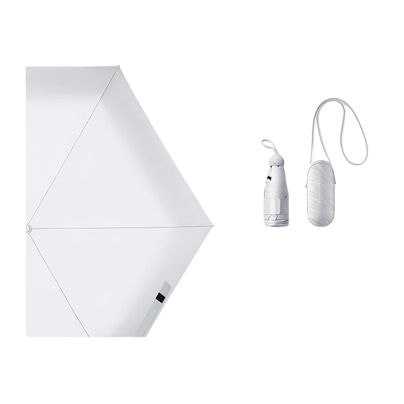 蕉下(beneunder)胶囊太阳伞防紫外线五折伞黑胶防晒伞小巧便携焦下晴雨两用伞 奶盐灰