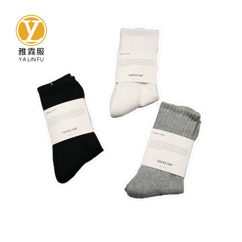 雅霖服 纯棉子运动中袜三双装YLFWZ104015 组高清大图