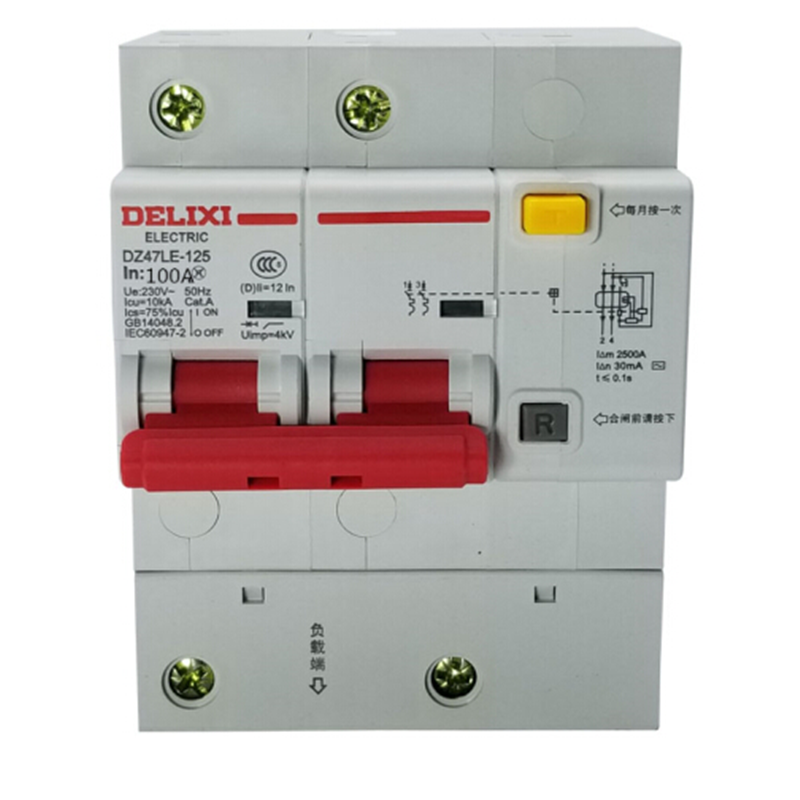 德力西电气delixielectric空气开关dz47le1252p100a空气开关漏电保护