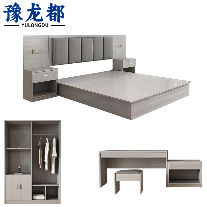 豫龙都床+桌+柜1.5m套