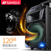 山水(SANSUI) SS3-15 户外拉杆音响 重低音大功率无线蓝牙户外K歌音响直播便携式跳广场舞音箱