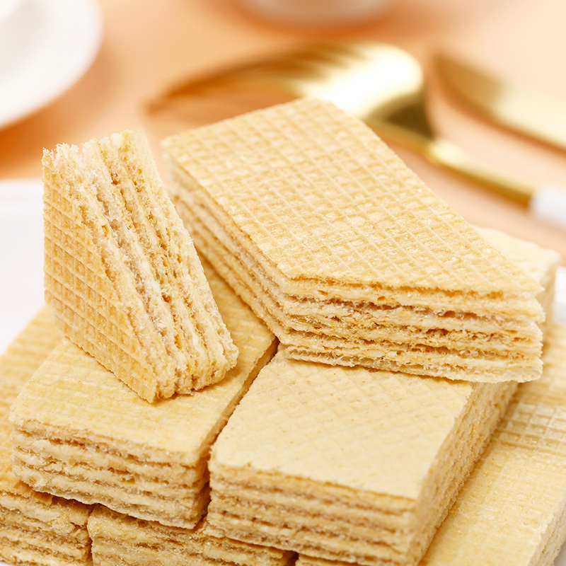 [满199减125元]比比赞豆乳威化饼干252g老式零食小吃网红散装怀旧休闲食品整箱