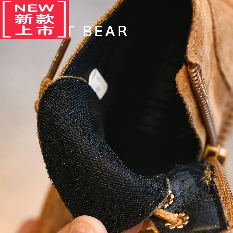 可莉允秋冬宝宝马丁靴加绒男童棉鞋大黄靴儿童鞋子女童靴子小童短靴图片