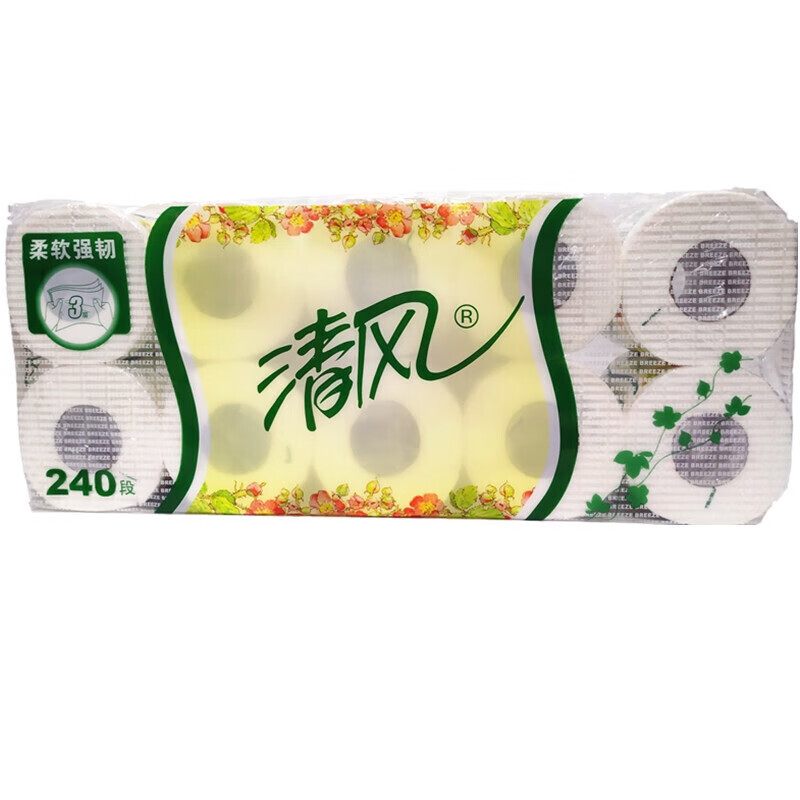 清风 欧院3层240段/卷 卷筒卫生纸10卷/提(新老包装随机发)