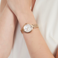 [送礼优选]天梭(TISSOT)瑞士手表 贝母表盘玫瑰金 弗拉明戈系列钢带女士石英表T094.210.33.111.01