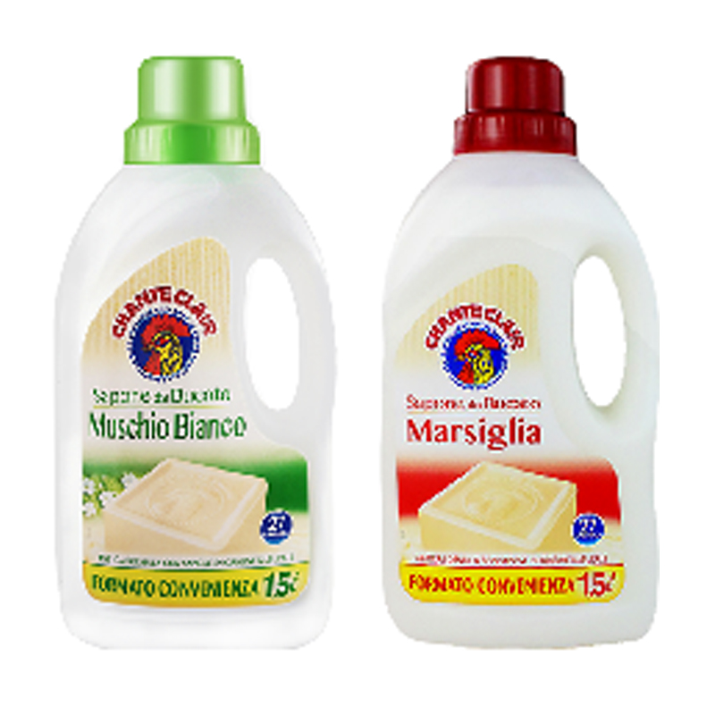 大公鸡管家 液态洗衣皂(白苔香味)1500ml +液态洗衣皂(马赛味)1500ml