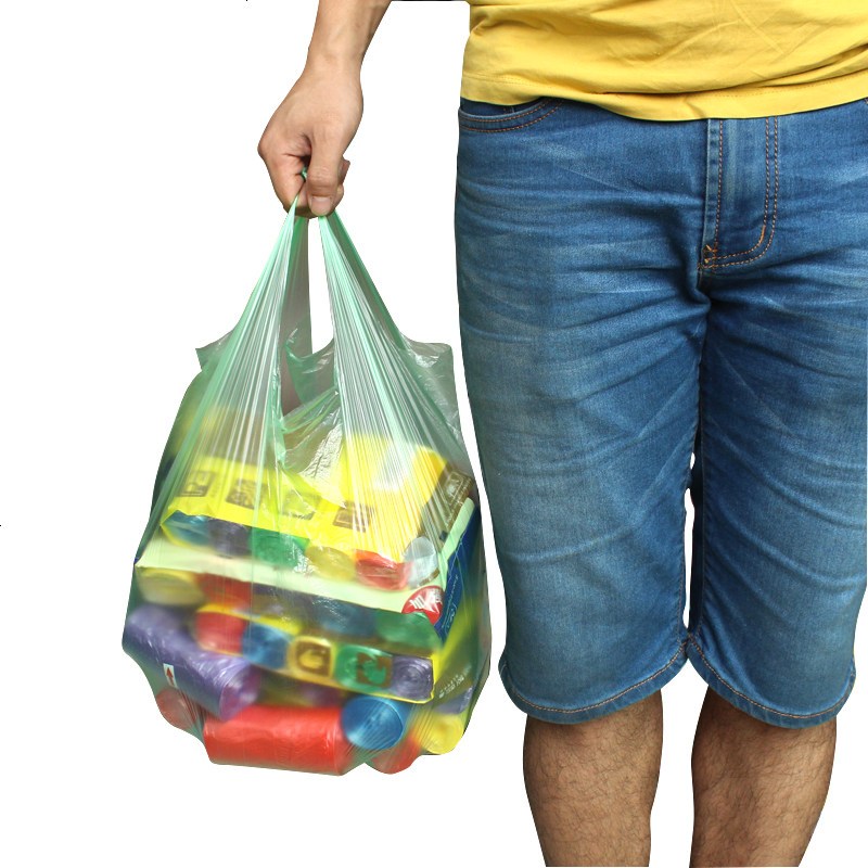 厨房背心式垃圾袋卷装加厚一次性塑料袋断点大中号手提式清洁袋