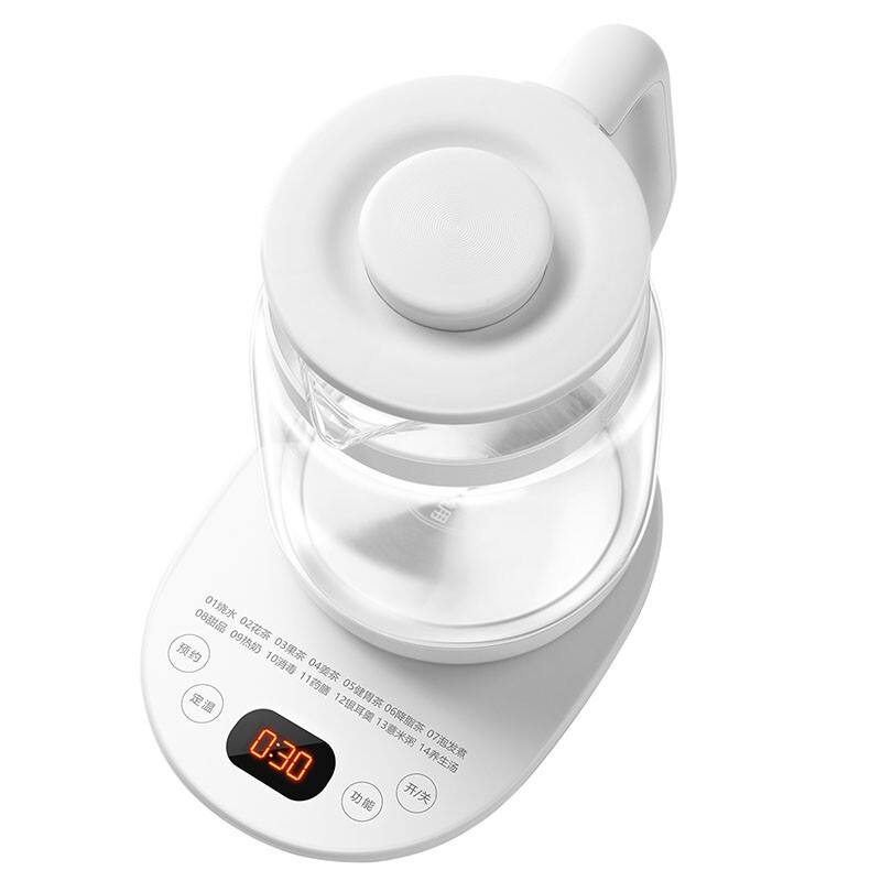 美的(Midea)养生壶 轻音烹煮煮茶器煮茶壶 1.5L玻璃水壶 MK-YS15P213(YS15CY918