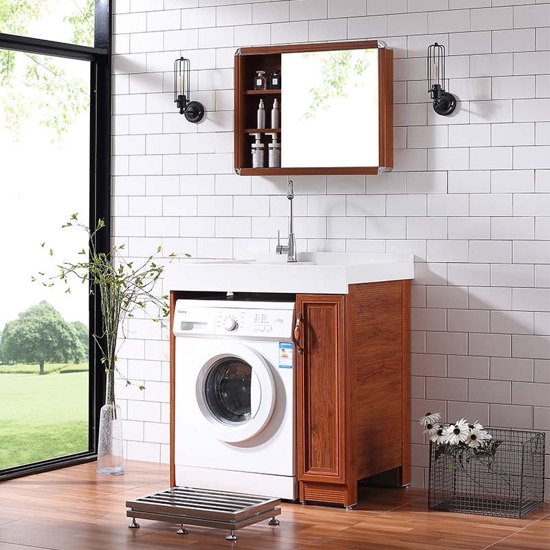 小户型阳台洗衣柜组合一体洗衣机伴侣柜阳台滚筒小尺寸定制70公分套餐