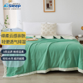 睡眠博士夏季抗菌空调被 亲肤棉柔夏被 A类 吸湿透气双人床纤维被 150*200cm 吉普绿+夏日绿
