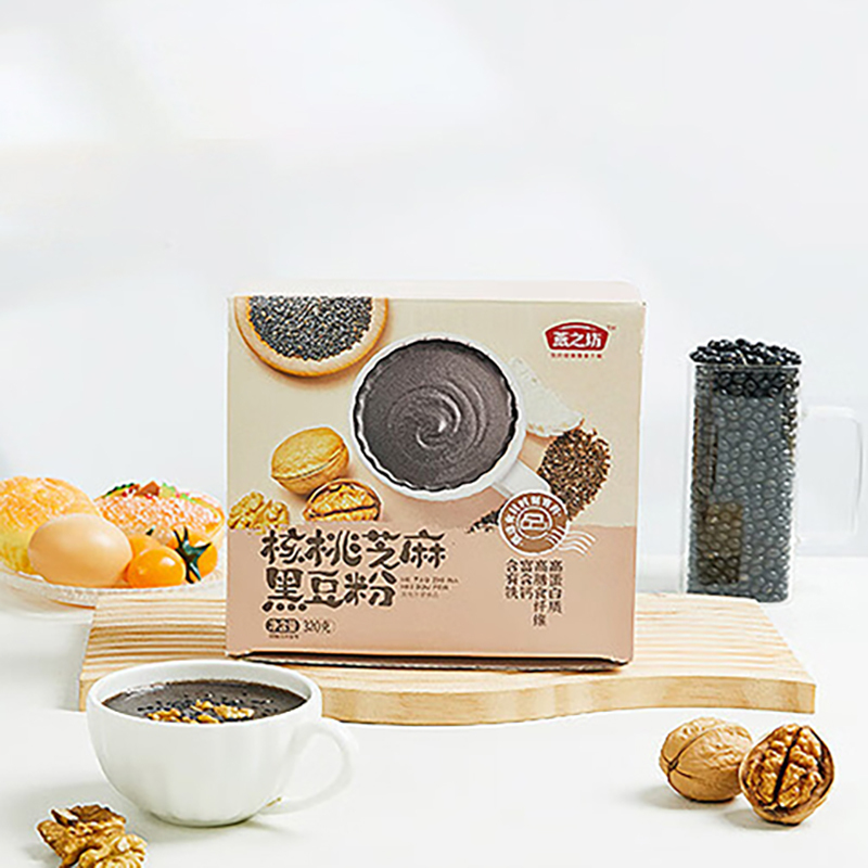 燕之坊芝麻核桃黑豆粉黑芝麻糊营养早餐代餐豆浆粉320g