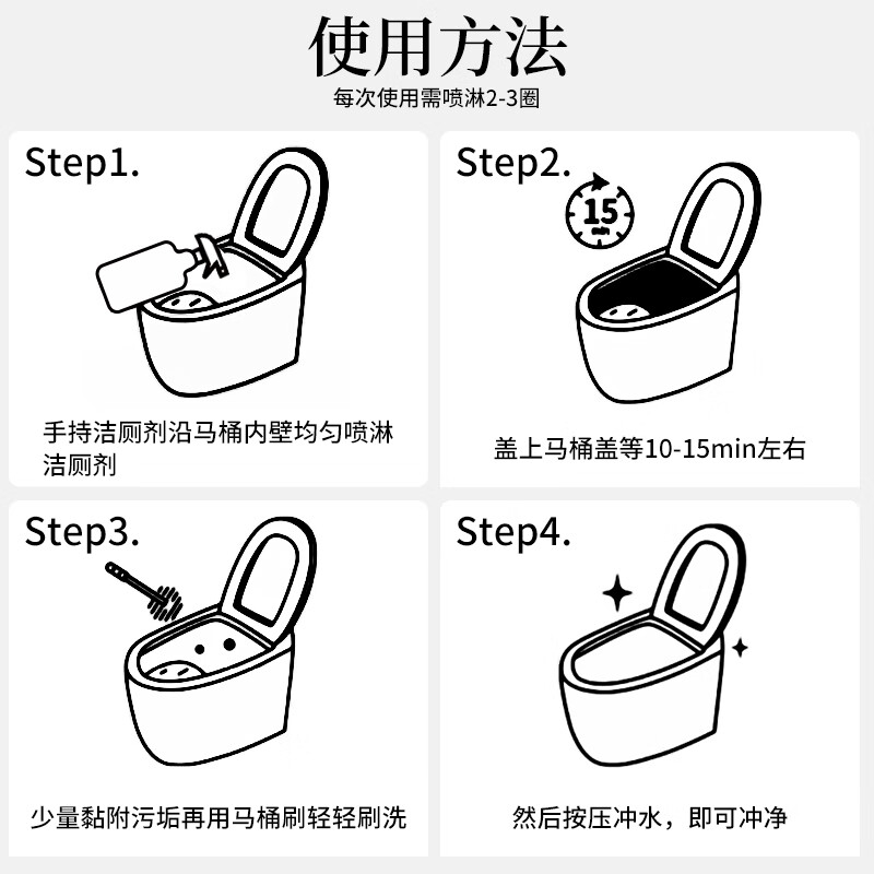 巨奇 马桶香氛清洁剂栀子花+玫瑰花500ml*2瓶套装高清大图