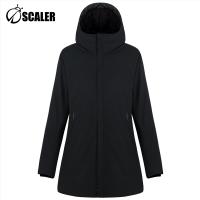 思凯乐(SCALER)新款中长款服鹅绒羽绒服男女保暖羽绒服F6100607 女/黑色