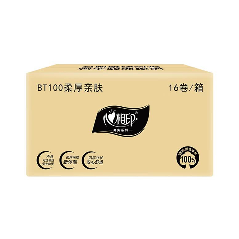 心相印(Mind Act Upon Mind) BT100商用(柔厚亲肤)四层卷筒卫生纸(特通平台)(16卷)高清大图