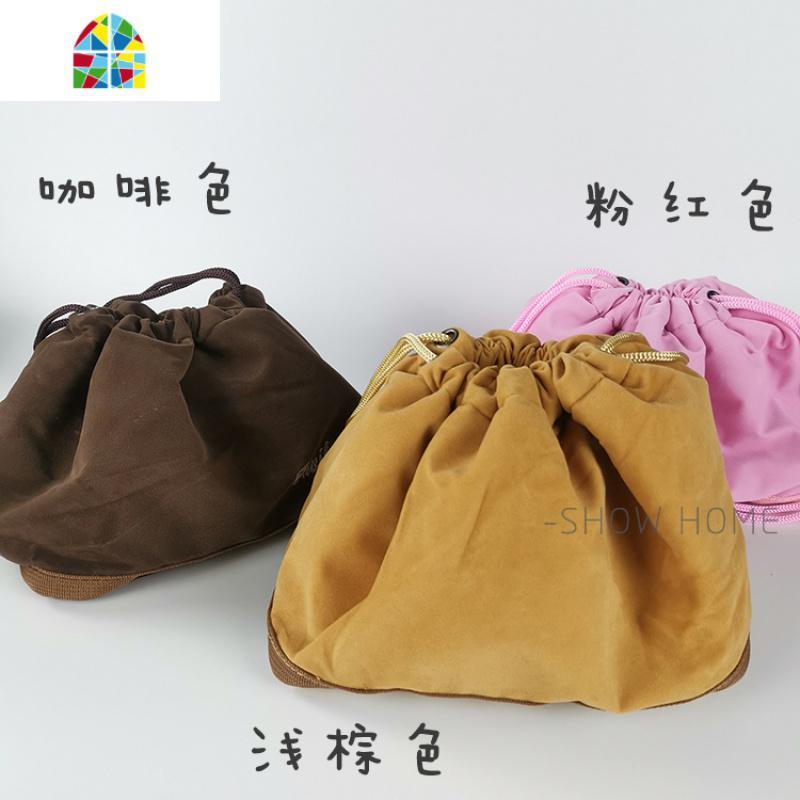 SHˇ上班宿舍可爱少女心保鲜盒密封北欧陶瓷圆形带盖便当盒泡面碗 FENGHOU 超好看保温袋(目前只剩咖啡色)可放两个碗