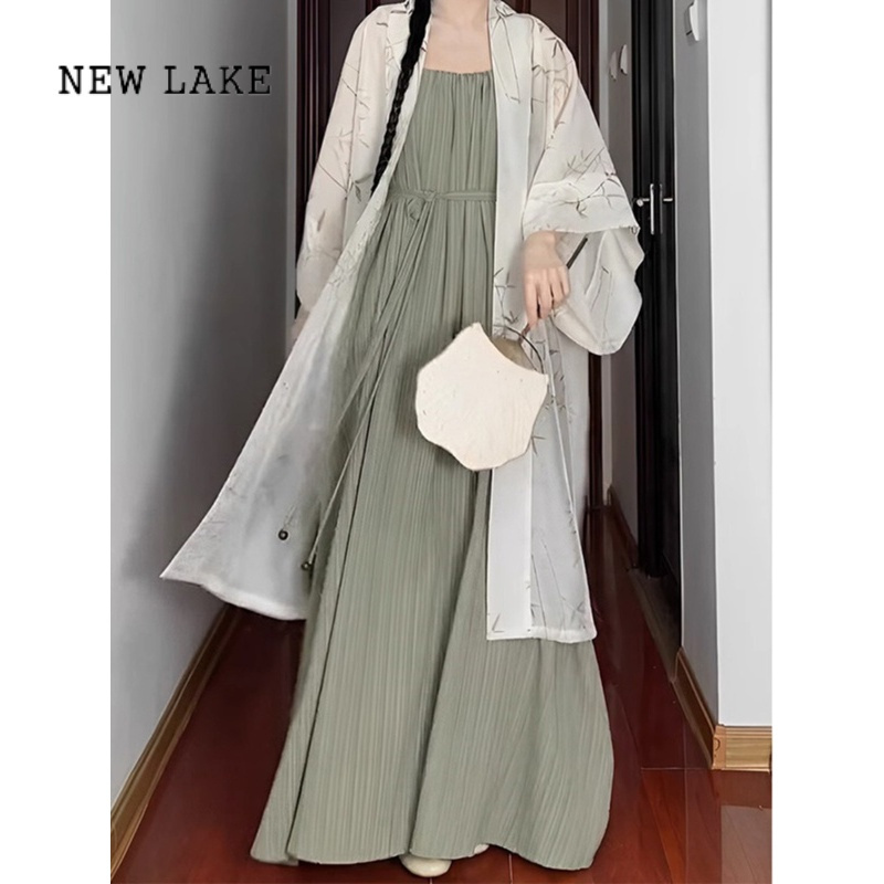 newlake新中式女装大码胖mm宋制改良汉服长干寺夏季汉元素连衣裙国风