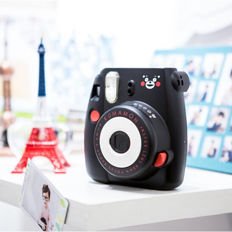富士(FUJIFILM)INSTAX 一次成像相机立拍立得 mini8 熊本熊套装 黑色 (含10张相纸)