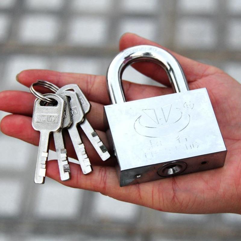 挂锁仓库锁门锁仿不锈钢锁防盗锁大门宿舍柜子锁铜芯防撬防剪锁30mm方