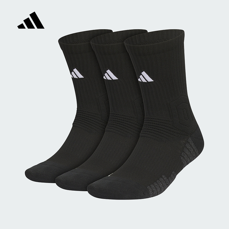 adidas阿迪达斯夏季男女篮球袜子训练袜休闲袜袜子三双装JP0130