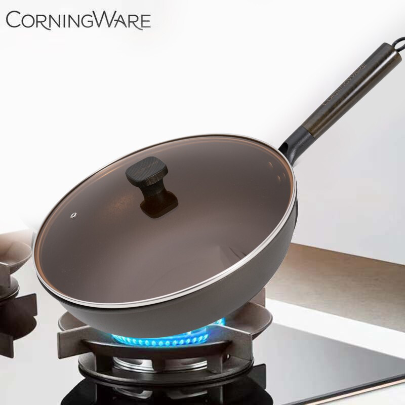 康宁CORNINGWARE 黑晶炒锅32CM家用炒锅CW-FJ001/UJ