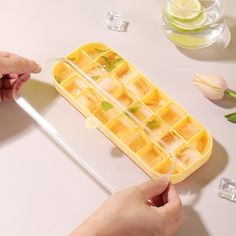 拜杰冰块模具带盖硅胶冰格食品级冰块冰盒制冰块冰棍模具器冰格硅胶24格