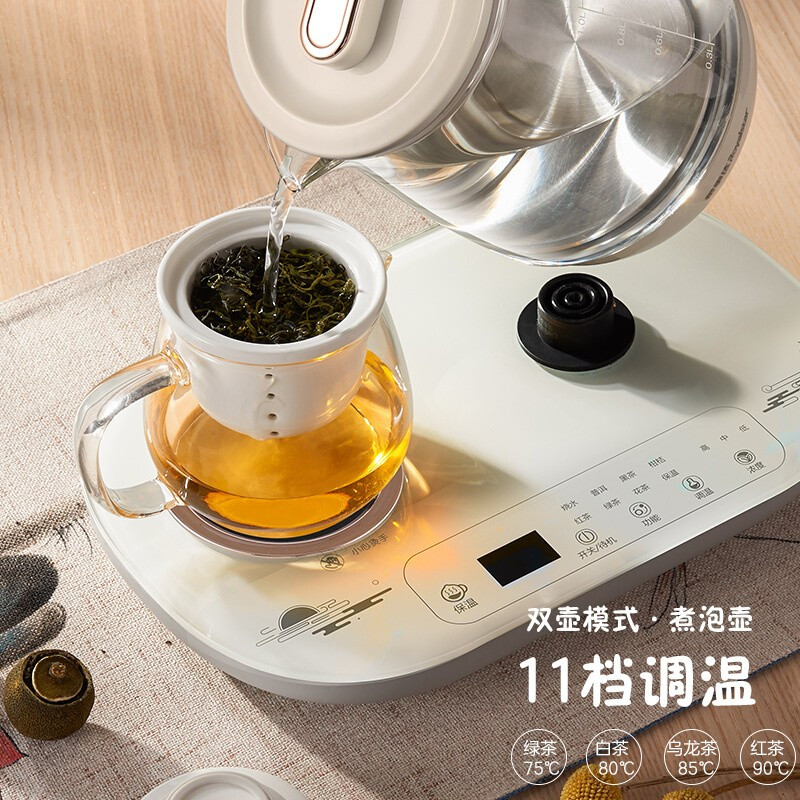 荣事达(Royalstar)养生壶办公室煮茶器烧水壶保温多功能花茶壶电热水壶开水壶养生杯套装 白色套装壶