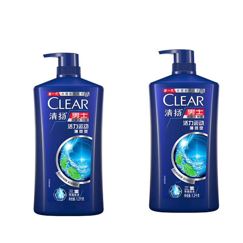 清扬(CLEAR) 男士去屑洗发水 活力运动型1.2kg