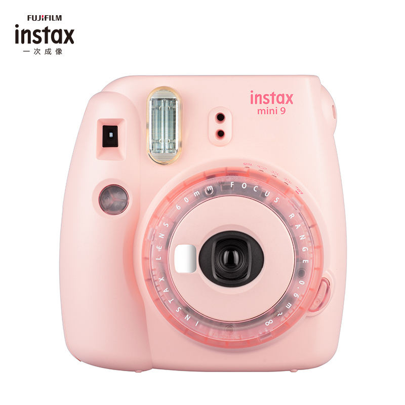 富士(FUJIFILM)INSTAX 立拍立得 一次成像胶片相机 mini9蜜桃粉果冻相机 套餐四(含礼盒+相纸)