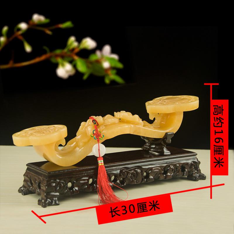 家柏饰(CORATED)玉如意底座深色长方形黑梓木底坐如意专用底坐支架大号高清大图