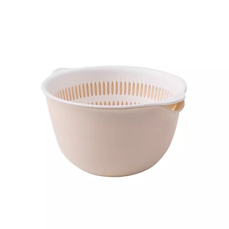 家柏饰(CORATED)北欧风家用沥水篮塑料双层创意加厚厨房洗菜水果盆子小号迷你果盘 小号灰色高清大图