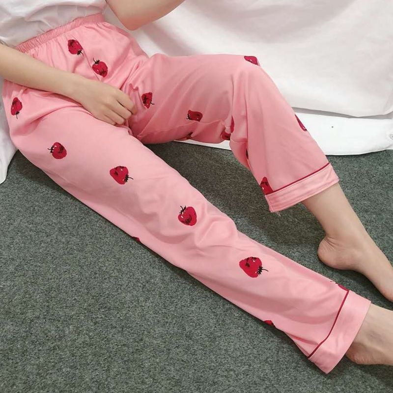 suntek夏季睡裤女宽松春秋长裤加大码卡通甜美家居裤休闲空调少女可外