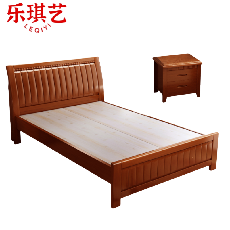 乐琪艺 床含床头柜 实木 套高清大图