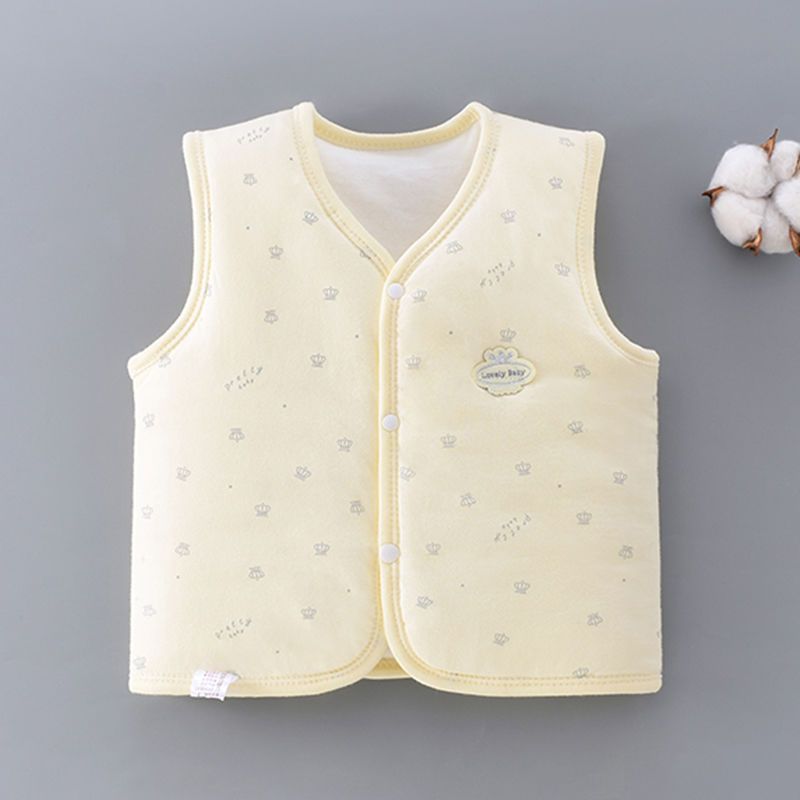 婴儿夹棉马甲宝宝加厚马夹秋冬款外出穿男女小童背心纯棉保暖坎肩