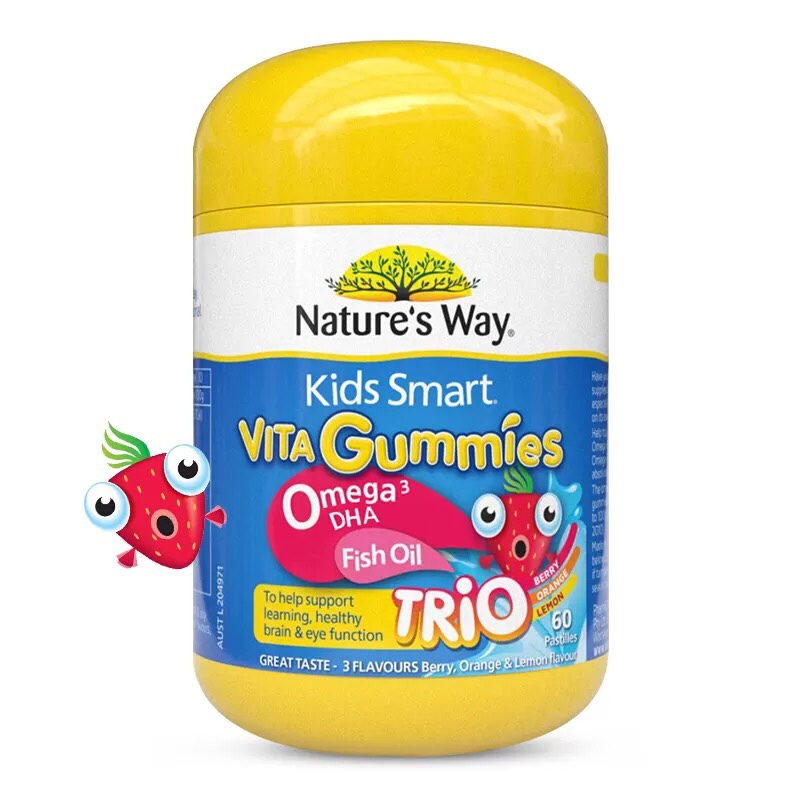 佳思敏(Nature’s Way)儿童omega3鱼油DHA软糖60粒/瓶装 澳洲原装进口 儿童宝宝补脑 膳食营养补充剂高清大图