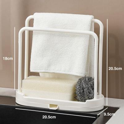 小号白色_随机发个坏的 沥水架厨房抹布钢丝球海绵置物架菜板厨具收纳水槽台面免打孔洗碗