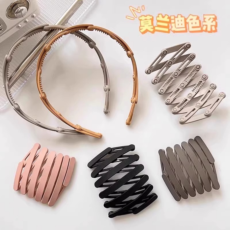 伸缩可折叠洗脸发箍旅行外出方便携带头箍发捆女前额碎发整理发卡高清大图