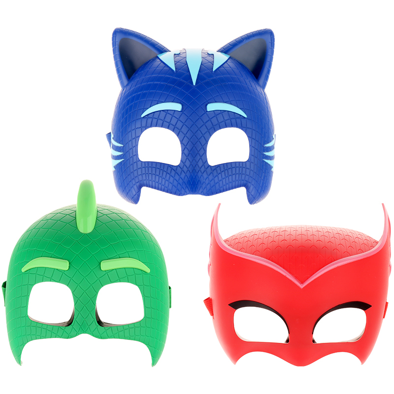 奥迪双钻睡衣小英雄pj masks面具万圣节男孩女孩儿童猫小子飞壁侠 猫小子面具高清大图