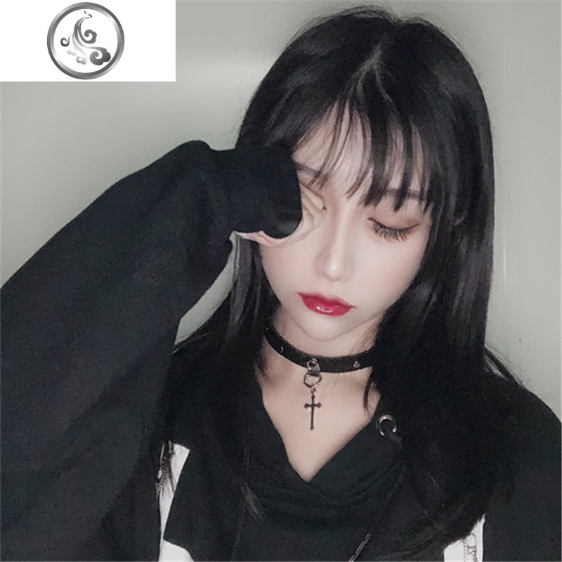 暗黑朋克宽边项圈女颈带网红锁骨链腿环饰品欧美项链choker JiMi