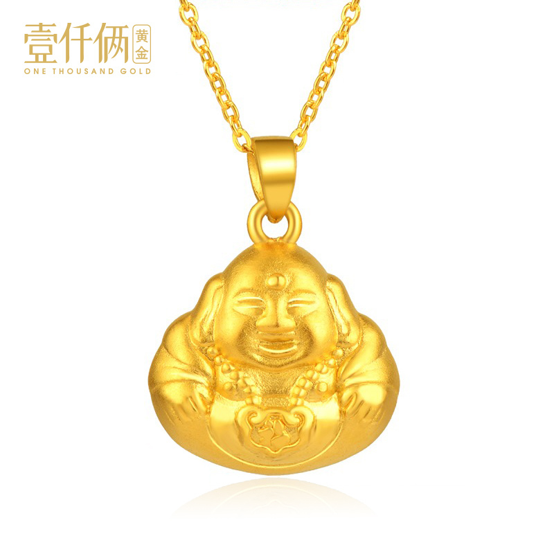壹仟俩 黄金吊坠送礼通用足金999金吊坠佛公金项坠(不含链)情侣同款吊坠计价黄金饰品