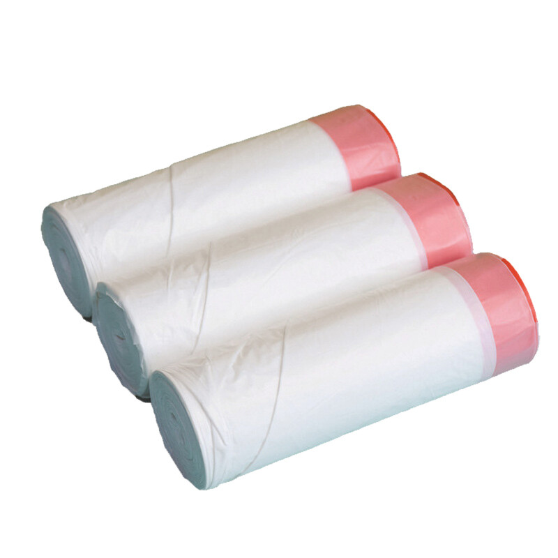 海斯迪克 抽绳垃圾袋 HKZX-55 45*50cm 加厚白袋红绳 20只 1卷高清大图