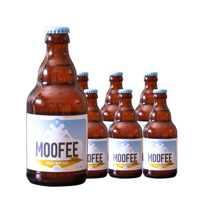 比利时进口慕妃啤酒MOOFEE小麦白啤酒330ml*6瓶