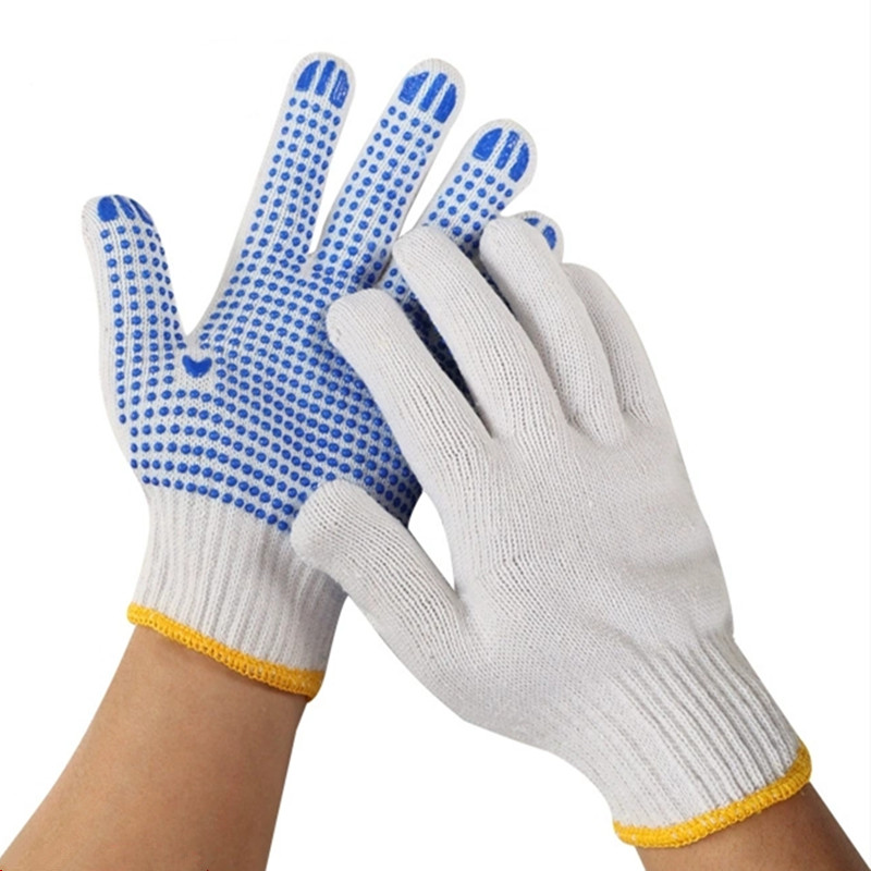 迅迈 劳保棉纱加厚耐磨胶点橡胶手套700g[12双] 单位;双高清大图
