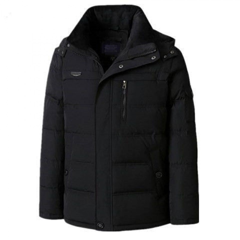 中老年棉服男短款加厚保暖宽松大码防风防水爸爸时尚外套 黑色短款（不带马甲）加厚款 4XL180斤左右