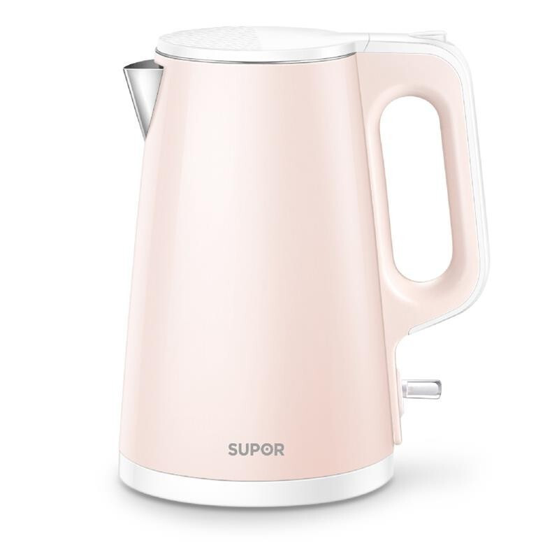 苏泊尔(SUPOR) SW-15S01A 家用全自动电水壶 1.5L不锈钢自动断电粉色