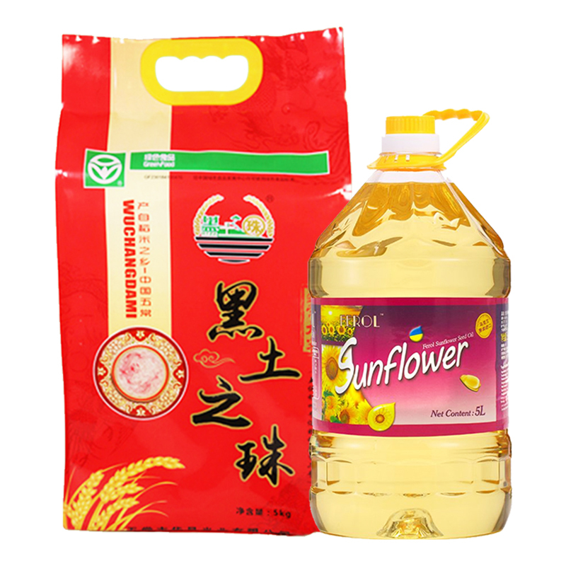 斐洛葵花籽油五常大米优质稻花香米送礼食用油5l