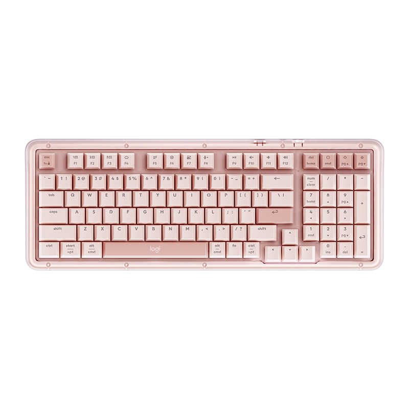 罗技(Logitech)琥珀系列K98S无线机械键盘双模蓝牙2.4G热插拔粉色