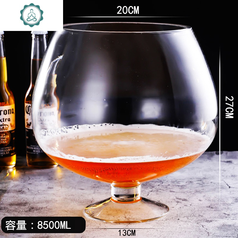 酒杯鱼缸超大英雄杯特大霸王杯大容量啤酒杯大号红酒杯巨形高脚杯 封