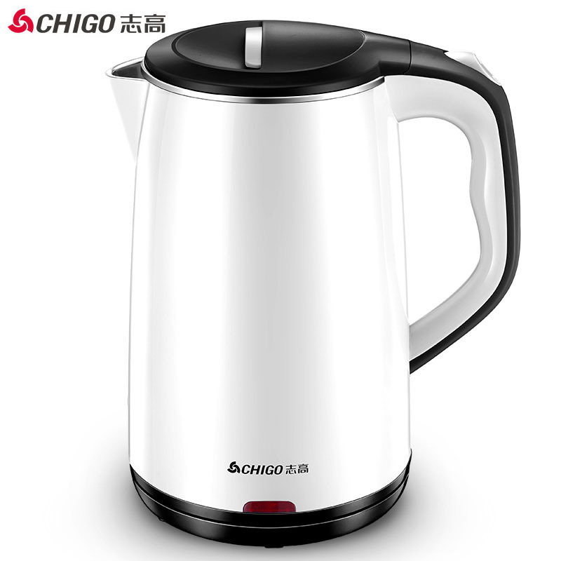 志高(CHIGO)电水壶 双层防烫304不锈钢1.8L电热水壶 ZD1898(BG9)