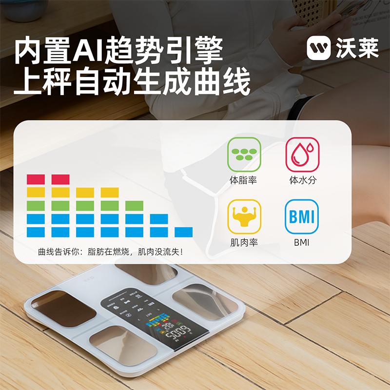 沃莱智能体脂秤-S5-FG2408UWB(白 充电款)高清大图
