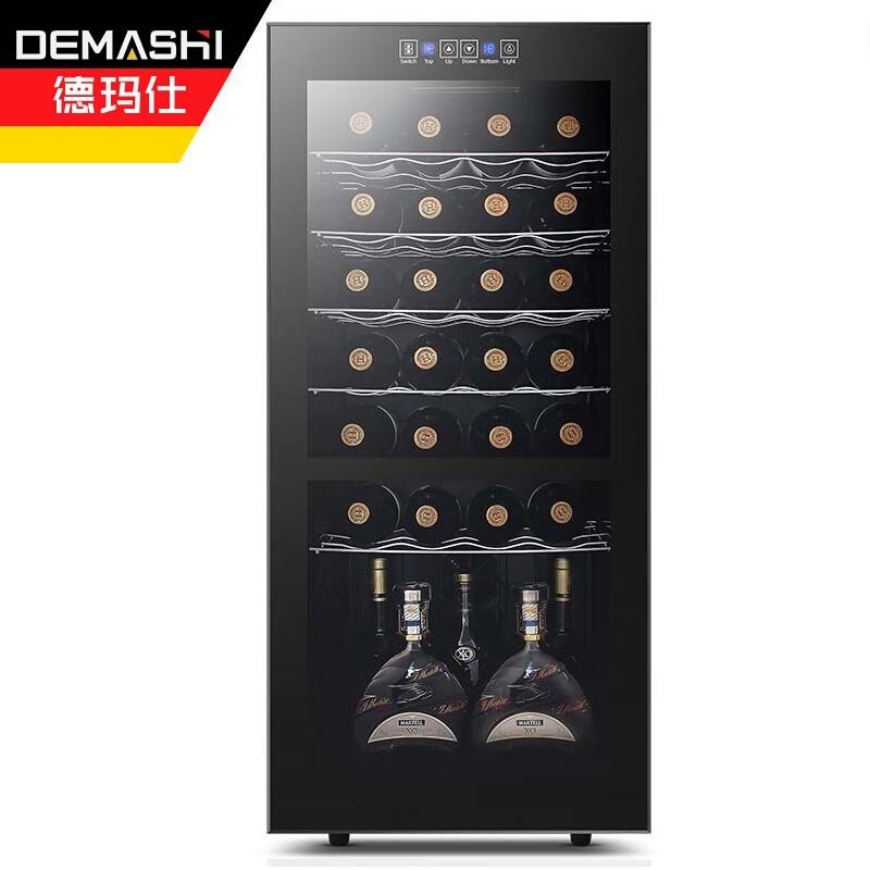 德玛仕(DEMASHI)红酒柜家用 电子雪茄藏酒恒温酒柜 茶叶窖藏葡萄酒冰吧 精致豪宅/别墅款-32瓶装双温酒柜